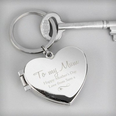 (image for) Personalised Swirl Heart Photoframe Keyring