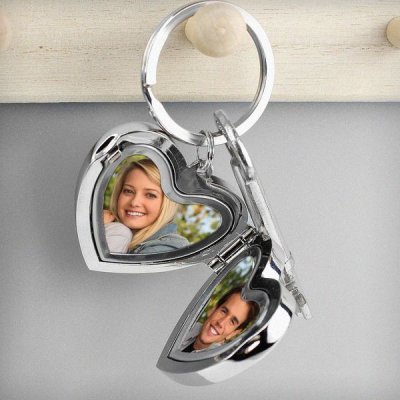 (image for) Personalised Swirl Heart Photoframe Keyring