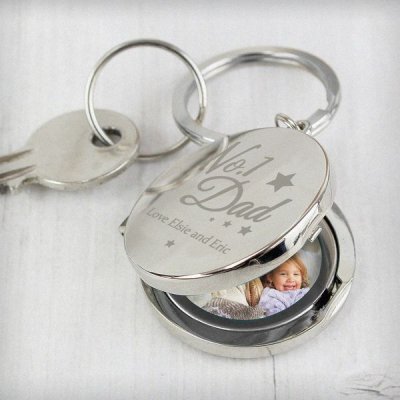 (image for) Personalised No.1 Dad Photo Keyring