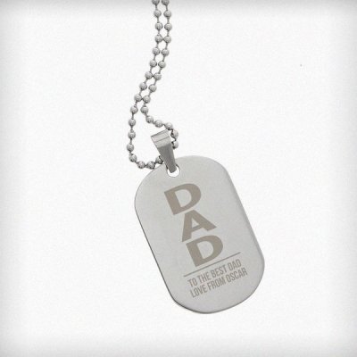 (image for) Personalised Dad Stainless Steel Dog Tag Necklace