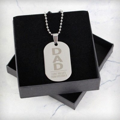 (image for) Personalised Dad Stainless Steel Dog Tag Necklace