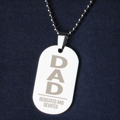 (image for) Personalised Dad Stainless Steel Dog Tag Necklace