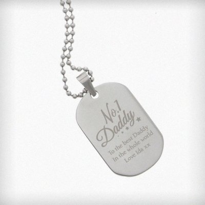 (image for) Personalised No.1 Daddy Stainless Steel Dog Tag Necklace