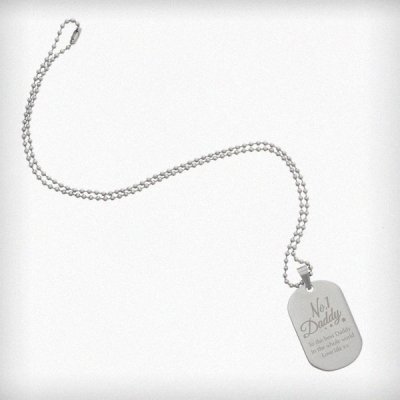 (image for) Personalised No.1 Daddy Stainless Steel Dog Tag Necklace