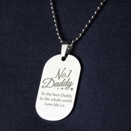 (image for) Personalised No.1 Daddy Stainless Steel Dog Tag Necklace