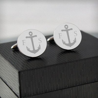 (image for) Personalised Anchor Round Cufflinks