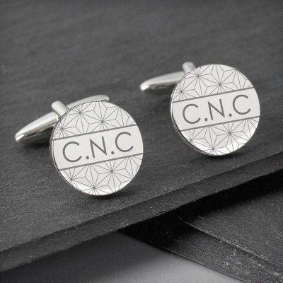 (image for) Personalised Geometric Round Cufflinks