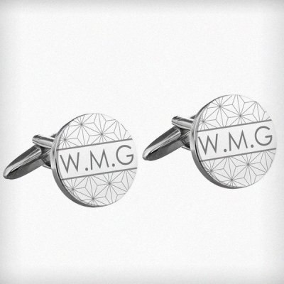 (image for) Personalised Geometric Round Cufflinks