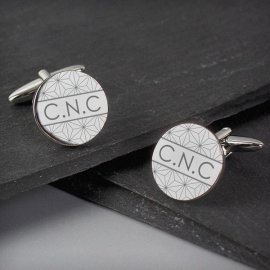 (image for) Personalised Geometric Round Cufflinks