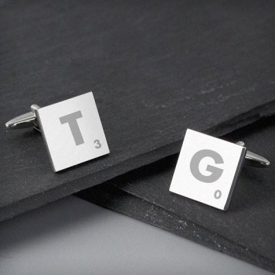 (image for) Personalised Initials and Age Square Cufflinks