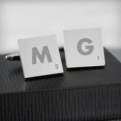 (image for) Personalised Initials and Age Square Cufflinks