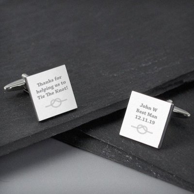 (image for) Personalised Tie the Knot Square Cufflinks