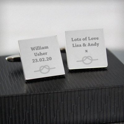 (image for) Personalised Tie the Knot Square Cufflinks