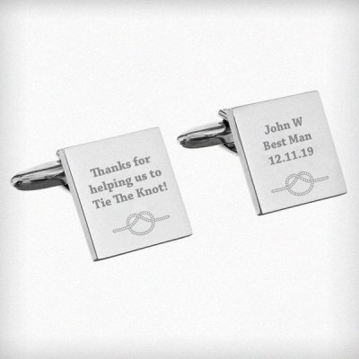 (image for) Personalised Tie the Knot Square Cufflinks