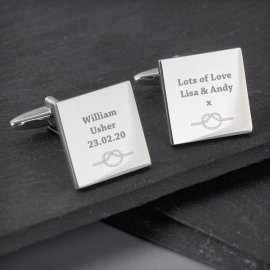 (image for) Personalised Tie the Knot Square Cufflinks