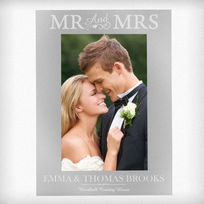 (image for) Personalised Silver Mr & Mrs 4x6 Photo Frame