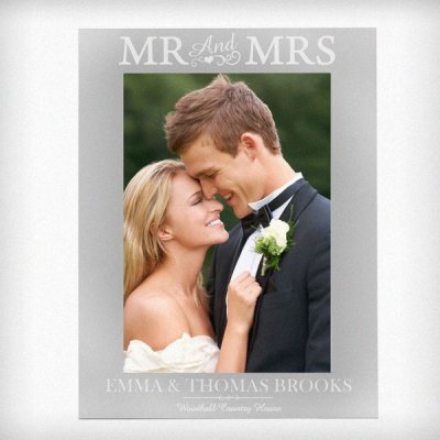 (image for) Personalised Silver Mr & Mrs 5x7 Photo Frame