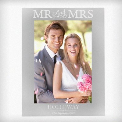 (image for) Personalised Silver Mr & Mrs 5x7 Photo Frame