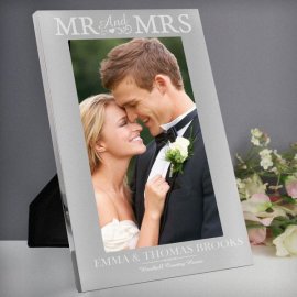 (image for) Personalised Silver Mr & Mrs 5x7 Photo Frame