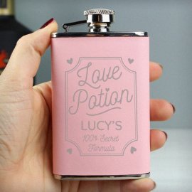 (image for) Personalised Love Potion Pink Hip Flask