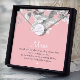 (image for) Personalised Mum Sentiment Silver Tone Necklace and Box