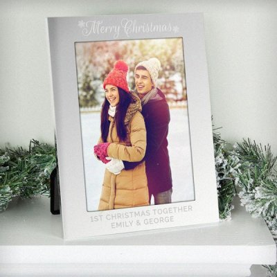 (image for) Personalised Silver 5x7 Merry Christmas Photo Frame