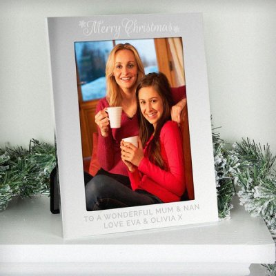 (image for) Personalised Silver 5x7 Merry Christmas Photo Frame