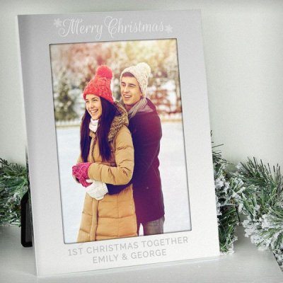 (image for) Personalised Silver 5x7 Merry Christmas Photo Frame