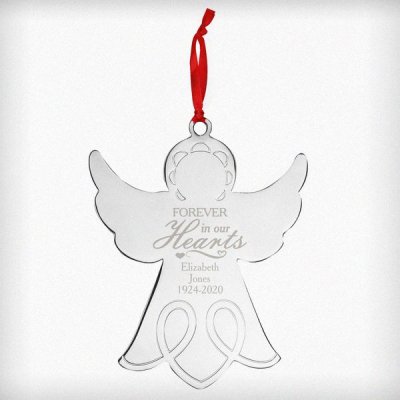 (image for) Personalised In Our Hearts Angel Metal Decoration