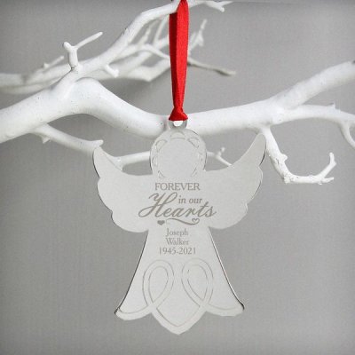 (image for) Personalised In Our Hearts Angel Metal Decoration