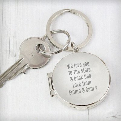 (image for) Personalised Free Text Round Photo keyring