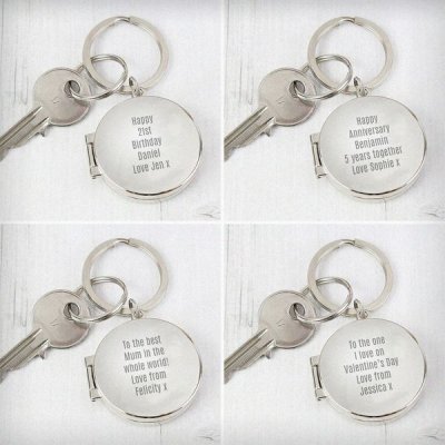 (image for) Personalised Free Text Round Photo keyring