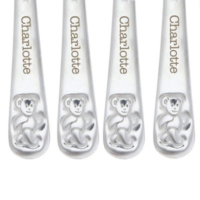 (image for) Personalised Teddy 4 Piece Embossed Cutlery Set