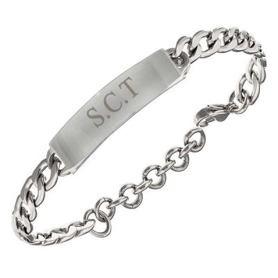 (image for) Personalised Initial Stainless Steel Unisex Bracelet