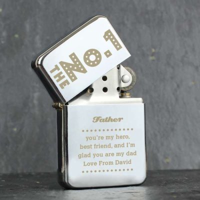 (image for) Personalised 'The No.1' Silver Lighter