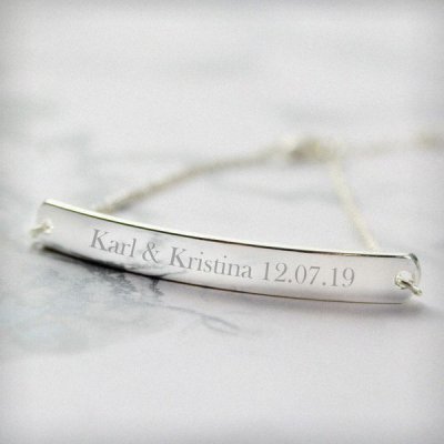 (image for) Personalised Silver Tone Bar Bracelet