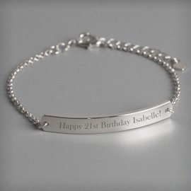 (image for) Personalised Silver Tone Bar Bracelet