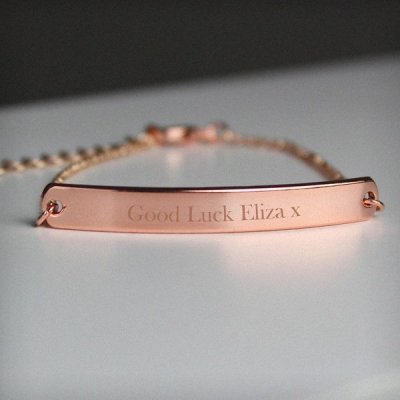 (image for) Personalised Rose Gold Tone Bar Bracelet