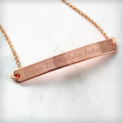 (image for) Personalised Rose Gold Tone Bar Bracelet