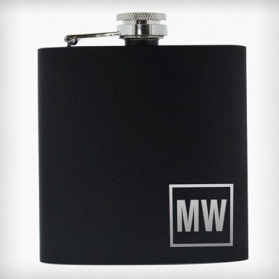 (image for) Personalised Initials Black Hip Flask