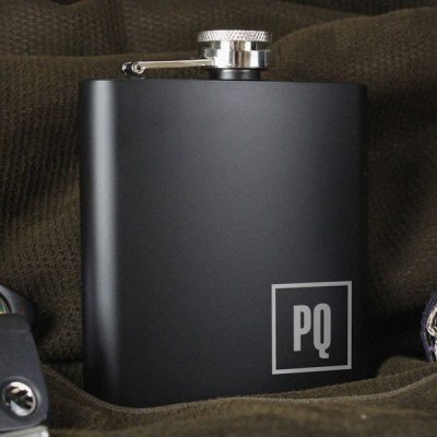 (image for) Personalised Initials Black Hip Flask