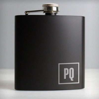 (image for) Personalised Initials Black Hip Flask