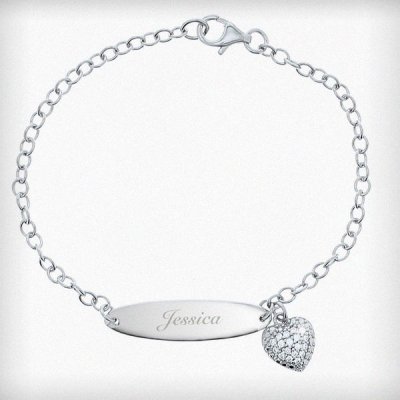 (image for) Personalised Children's Sterling Silver and Cubic Zirconia Bracelet