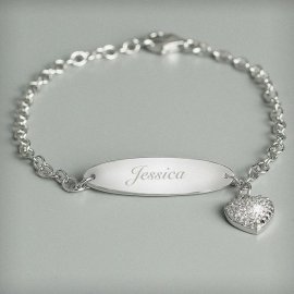 (image for) Personalised Children's Sterling Silver and Cubic Zirconia Bracelet