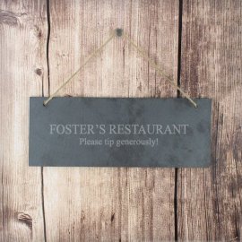 (image for) Personalised Engraved Hanging Slate Plaque