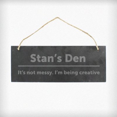 (image for) Personalised Bold Design Hanging Slate Plaque