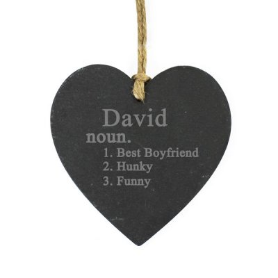 (image for) Personalised Word Definition Slate Heart Decoration