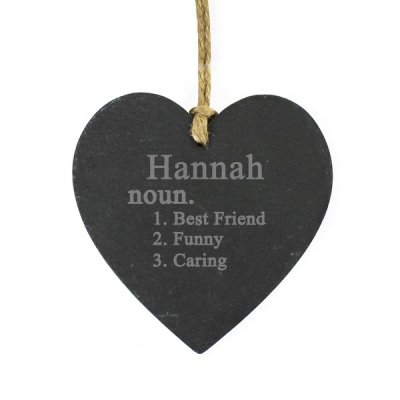 (image for) Personalised Word Definition Slate Heart Decoration