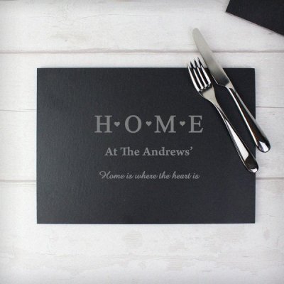 (image for) Personalised HOME Slate Rectangle Placemat