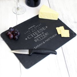 (image for) Personalised Cheese Makes Life Better... Slate Cheeseboard